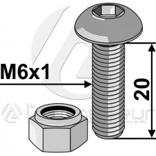 Boulon à tête bombée avec six pans creux - Universel - AG014972