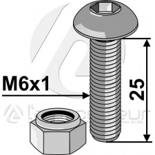 Boulon à tête bombée avec six pans creux - Universel - AG014973