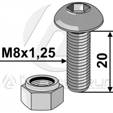 Boulon à tête bombée avec six pans creux - AG014974