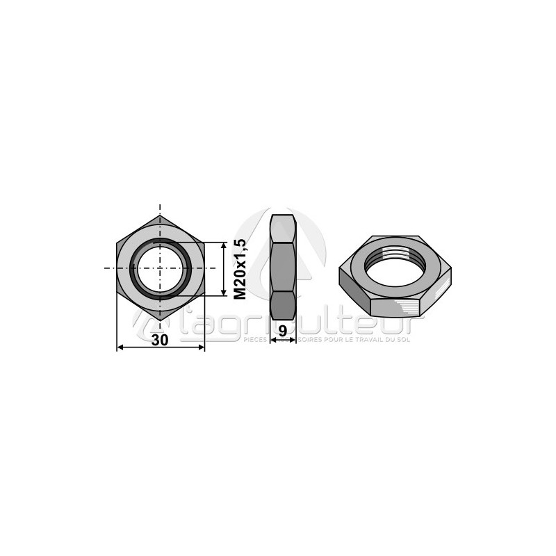 Écrou M20'1,5 - AG015041