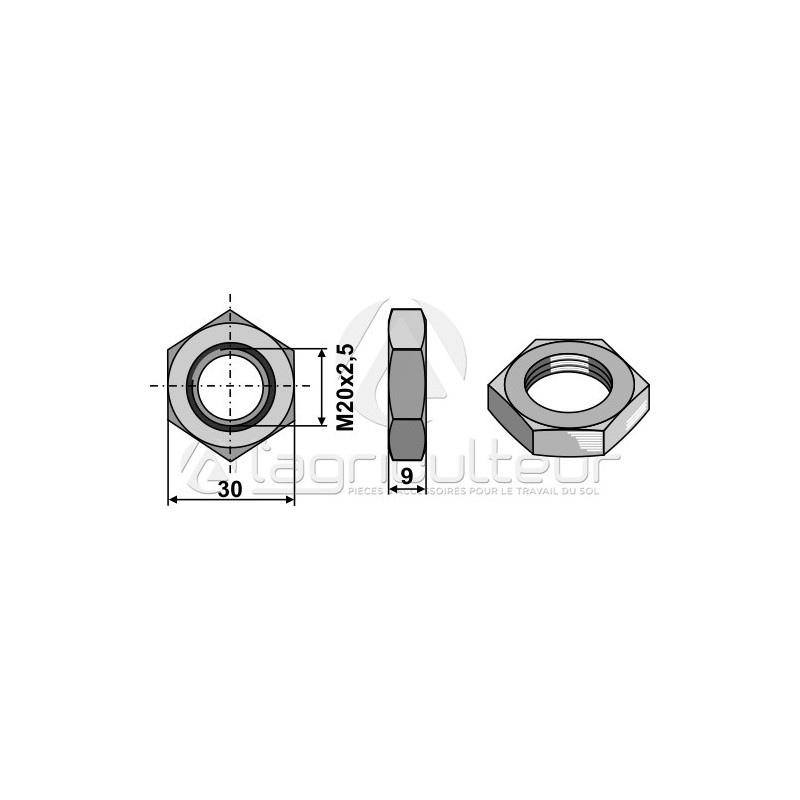 contre-écrou - hexagonal - AG015403