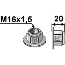 Écrou à embase à freinage interne M16x1,5 - 10.- Polystop - Rabe - 8405.00.18