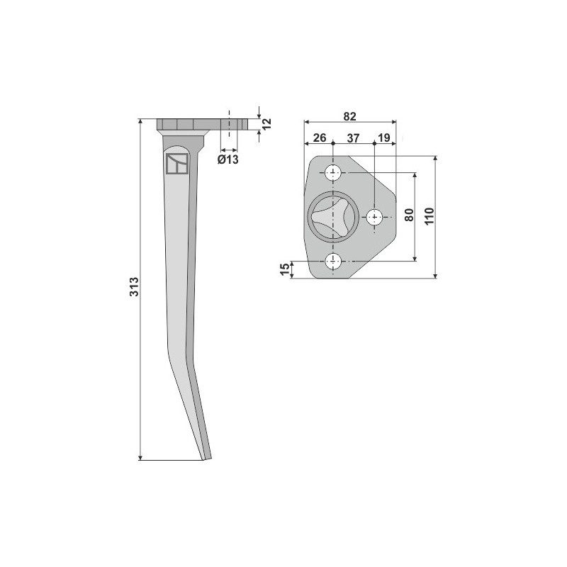 Dent pour herse vibrante - Amazone - 6302100