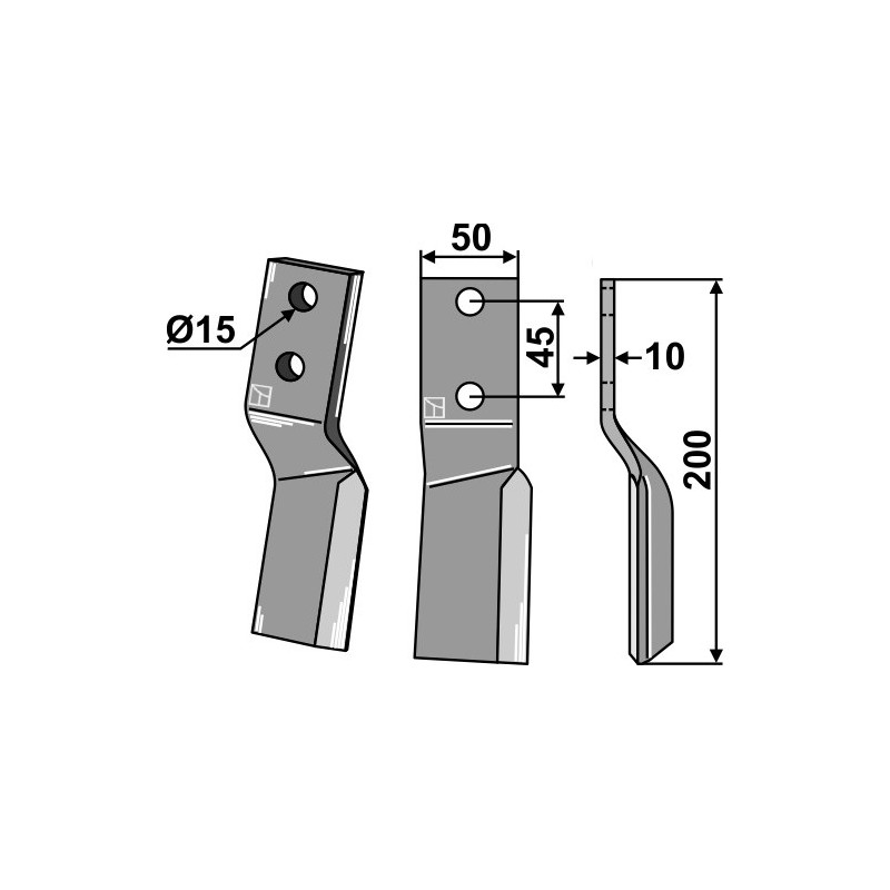 Dent rotative - modèle droit - Celli - 422526