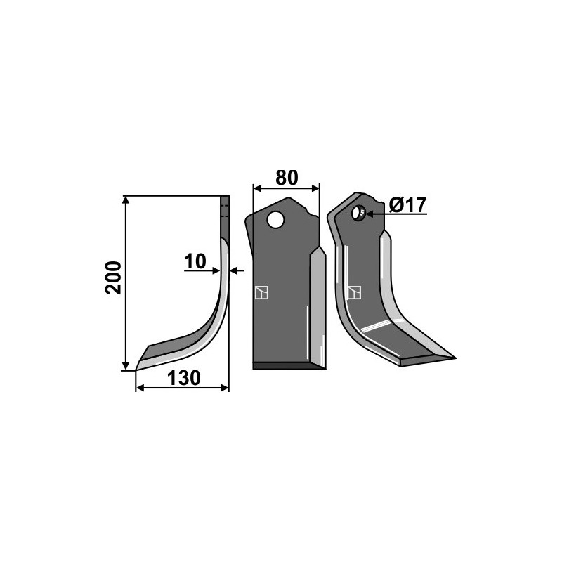 Lame de fraise rotative gauche - Celli - 722575