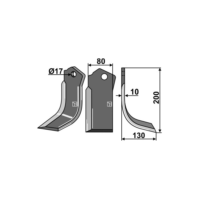 Lame de fraise rotative droite - Celli - 722574