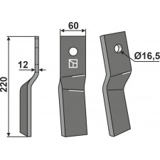 Dent rotative, modèle droit - Kongskilde - 73000186316V