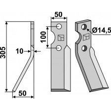 Dent rotative, modèle gauche - AG000924