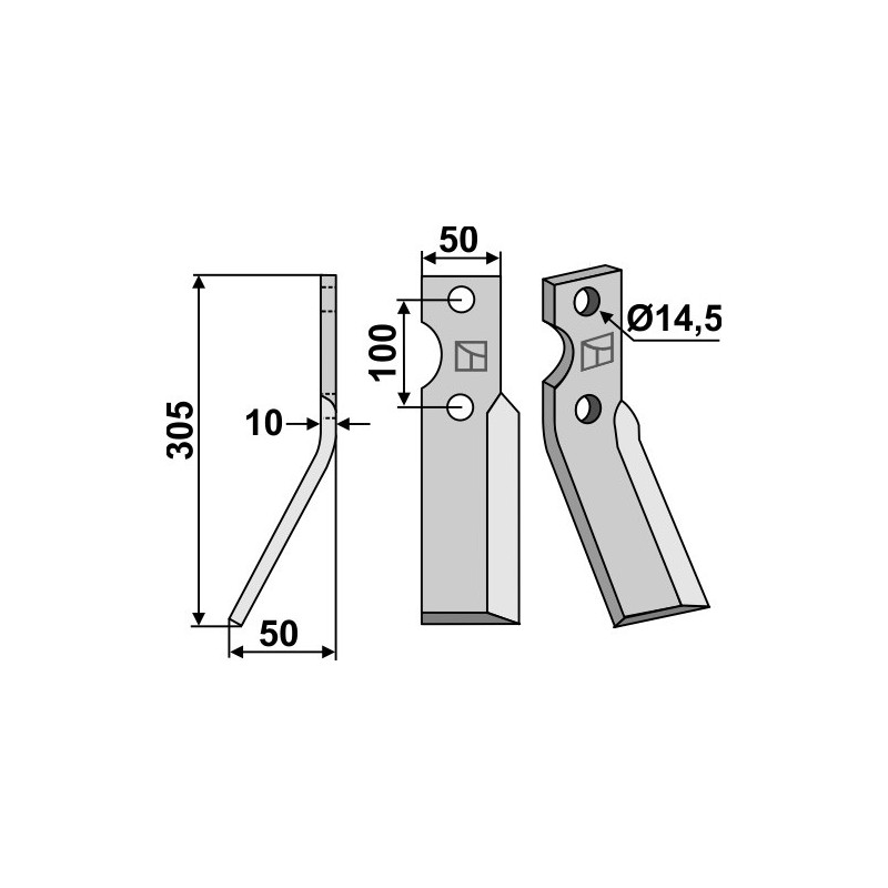 Dent rotative, modèle gauche - AG000924