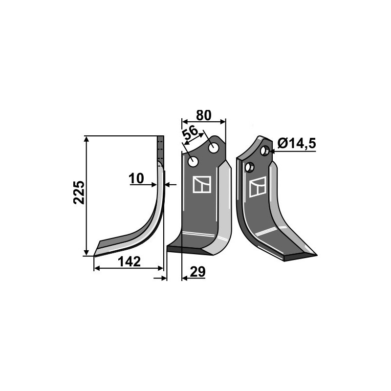 Lame de fraise rotative gauche - Maschio / Gaspardo - R17820870R